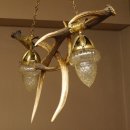Lampe Deckenlampe Rothirschstangen Stangen Lampen Leuchte 2 - flammig Lampenschirm
