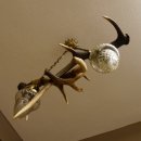 Lampe Deckenlampe Rothirschstangen Stangen Lampen Leuchte 2 - flammig Lampenschirm