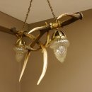 Lampe Deckenlampe Rothirschstangen Stangen Lampen Leuchte 2 - flammig Lampenschirm