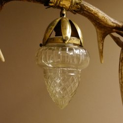 Lampe Deckenlampe Rothirschstangen Stangen Lampen Leuchte 2 - flammig Lampenschirm