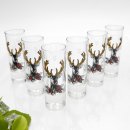 Schnapsgläser Set 6 Stk. mit Hirsch Design 2cl 4cl Geschenk 7 Varianten wählbar