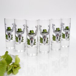 Schnapsgläser Set 6 Stk. mit Hirsch Design 2cl 4cl Geschenk 7 Varianten wählbar