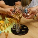 Schnapsanbieter mit 6 Stk. Gläser 2cl 4cl mit Hirsch Design auf Schild SCHWARZ mit Rehstange Geschenk 7 Varianten wählbar