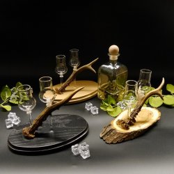 Schnapsanbieter mit 2 Steckgläser 2cl mit Rehstange 3 Varianten wählbar