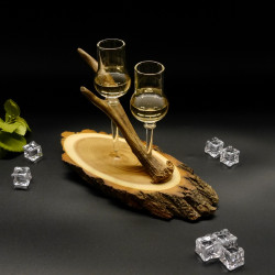 Schnapsanbieter mit 2 Steckgläser 2cl mit Rehstange 3 Varianten wählbar