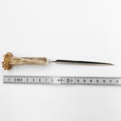 Brieföffner Brief Öffner mit Rehgeweih Horn Griff Reh Geweih Lang 17,5 cm 27.17.49