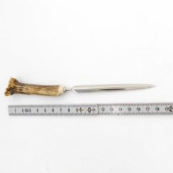 Brieföffner Brief Öffner mit Rehgeweih Horn Griff Reh Geweih Lang 17,5 cm 27.17.51