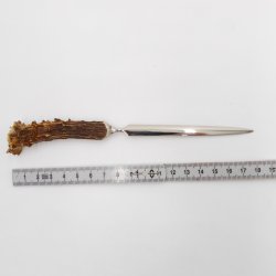 Brieföffner Brief Öffner mit Rehgeweih Horn Griff Reh Geweih Lang 17,5 cm 27.17.55