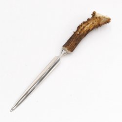 Brieföffner Brief Öffner mit Rehgeweih Horn Griff Reh Geweih Lang 17,5 cm 27.17.55