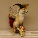 Wolpertinger Wolpi Fuchs mit Hörner Flügel rotem Schwanz Punk Präparat Fabelwesen