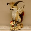 Wolpertinger Wolpi Fuchs mit Hörner Flügel rotem Schwanz Punk Präparat Fabelwesen