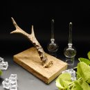 Schnapsanbieter 2 Steckgläser klein mit Stil Gläser rustikales Holz Rehstange Ständer Set Schnaps Geschenk Neu 27.60.8