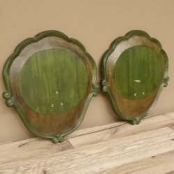 Trophäenschilder 2 er Set Barock Stil Schilder Keiler gebrauchte Schild AF 21 - 19 cm