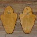 Trophäenschilder 2 er Set Barock Stil Schilder Rothirsch gebrauchte Schild AF 45 - 17 cm
