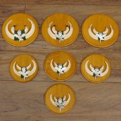 Keilerwaffen 7 er Set Wildschweinwaffen (Sus scrofa) L bis max. 14,5 cm Trophäe Keiler Gewaff Trophäenschild