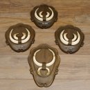 Keilerwaffen 4 er Set Wildschweinwaffen (Sus scrofa) L bis 21 cm Trophäe Keiler Gewaff Trophäenschild