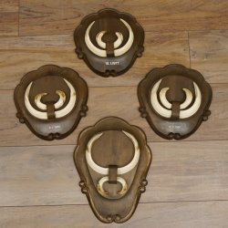 Keilerwaffen 4 er Set Wildschweinwaffen (Sus scrofa) L bis 21 cm Trophäe Keiler Gewaff Trophäenschild