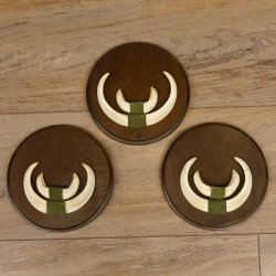 Keilerwaffen 3 er Set Wildschweinwaffen (Sus scrofa) Trophäe Keiler Gewaff Trophäenschild