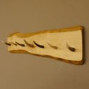 Geweih Garderobe mit 7 Haken aus Hirschspitzen auf Holzbrett Wandgarderobe Unikat 27.8.109
