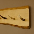 Geweih Garderobe mit 7 Haken aus Hirschspitzen auf Holzbrett Wandgarderobe Unikat 27.8.109