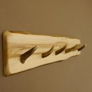 Geweih Garderobe mit 6 Haken aus Hirschspitzen auf Holzbrett kleine Wandgarderobe Unikat 27.8.111