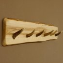 Geweih Garderobe mit 6 Haken aus Hirschspitzen auf Holzbrett kleine Wandgarderobe Unikat 27.8.111