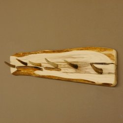 Geweih Garderobe mit 6 Haken aus Hirschspitzen auf Holzbrett kleine Wandgarderobe Unikat 27.8.112