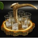Schnaps Anbieter auf Akazieschild Schnapsbrett H17 cm...