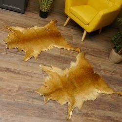 Rehfell 2 Stück Felle Sommer Reh Fell Hirschfell Vorleger Teppich Deko