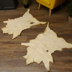 Rehfell 2 Stück Felle Sommer Reh Fell Hirschfell Vorleger Teppich Deko