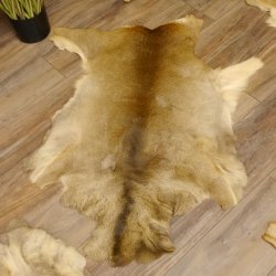 Rehfell 4 Stück Felle Winter Reh Fell Hirschfell Vorleger Teppich Deko
