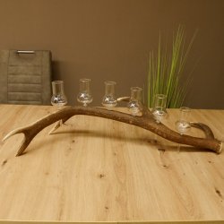 Schnapsanbieter 6 große Gläser Steckglas mit Stiel auf Rothirschstange Geschenk 27.60.2.36