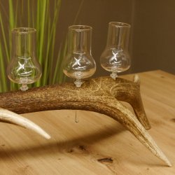 Schnapsanbieter 6 große Gläser Steckglas mit Stiel auf Rothirschstange Geschenk 27.60.2.36