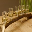Schnapsanbieter 6 kleine Gläser Steckglas mit Stiel auf Rothirschstange Geschenk 27.60.2.39