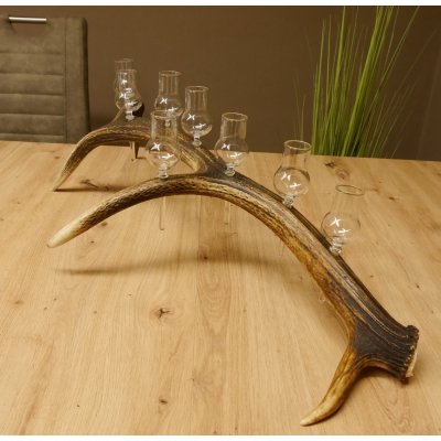 Schnapsanbieter 8 kleine Gläser Steckglas mit Stiel auf Rothirschstange Geschenk 27.60.2.46