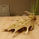 Schnapsanbieter 6 Gläser kleine mit Stiel auf Damhirschstange Ständer Steckglas Set Schnaps Geschenk Neu 27.60.3.38