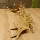 Schnapsanbieter 6 Gläser kleine mit Stiel auf Damhirschstange Ständer Steckglas Set Schnaps Geschenk Neu 27.60.3.38