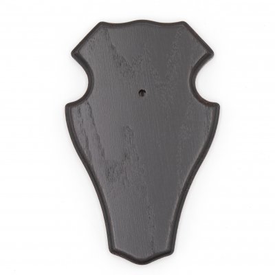 1 Stück Reh Bock Schild Trophäenschild mit 1 Kieferfach in Eiche dunkel