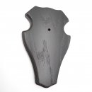 1 Stück Reh Bock Schild Trophäenschild mit 1 Kieferfach in Eiche dunkel