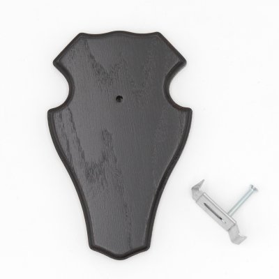 1 Stück Trophäenschild Reh Bock Schild 1x KF dunkel 1 Stück Gehörnklammer