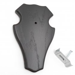 1 Stück Trophäenschild Reh Bock Schild 1x KF dunkel 1 Stück Gehörnklammer