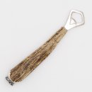 Flaschenöffner Öffner mit Hirsch flach Geweih Stange Hirschhorn Griff mit Endkappe Verzierung GL 21 cm 27.19.4.30