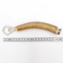 Flaschenöffner mit Hirsch Geweih Stange Hirschhorn Griff mit Endkappe Verzierung Bayern Wappen GL 21 cm 27.19.2.55