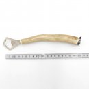 Flaschenöffner mit Hirsch Geweih Stange Hirschhorn Griff mit Endkappe Verzierung Bayern Wappen GL 22 cm 27.19.2.56