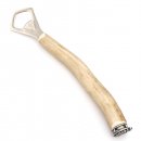 Flaschenöffner mit Hirsch Geweih Stange Hirschhorn Griff mit Endkappe Verzierung Bayern Wappen GL 22 cm 27.19.2.56