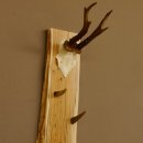 Schlüsselbrett Geweih Rehstange handgefertigt Schlüssel Unikat 6 Spitzen Haken Rehgeweih 27.8.115