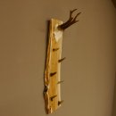Schlüsselbrett Geweih Rehstange handgefertigt Schlüssel Unikat 6 Spitzen Haken Rehgeweih 27.8.115