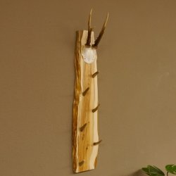 Schlüsselbrett Geweih Stange handgefertigt Schlüssel Unikat 6 Spitzen Haken Rehgeweih 27.8.117