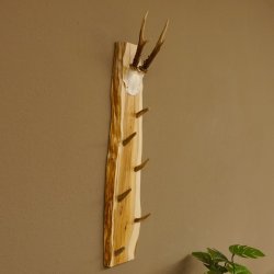 Schlüsselbrett Geweih Stange handgefertigt Schlüssel Unikat 6 Spitzen Haken Rehgeweih 27.8.117