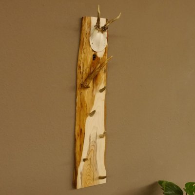 Schlüsselbrett Geweih Rehstange handgefertigt Schlüssel Unikat 5 Spitzen Haken Rehgeweih 27.8.118